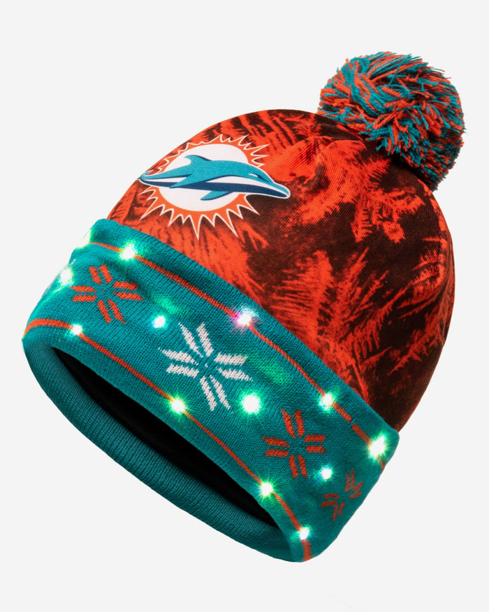 Miami Dolphins Big Logo Light Up Beanie FOCO - FOCO.com