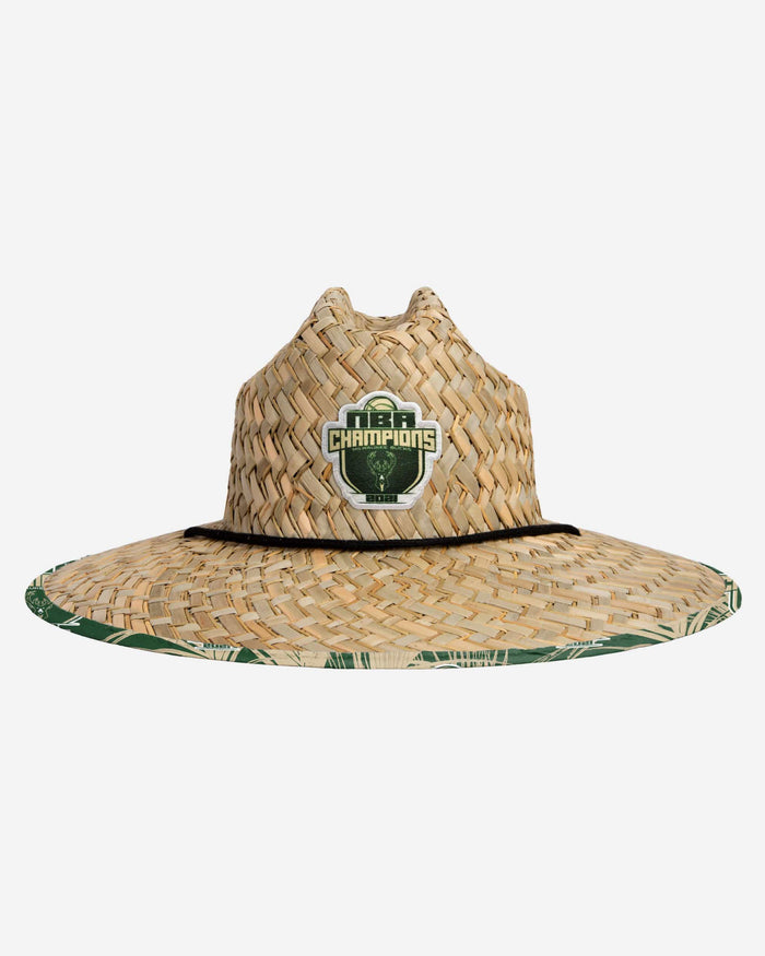 Milwaukee Bucks 2021 NBA Champions Straw Hat FOCO - FOCO.com