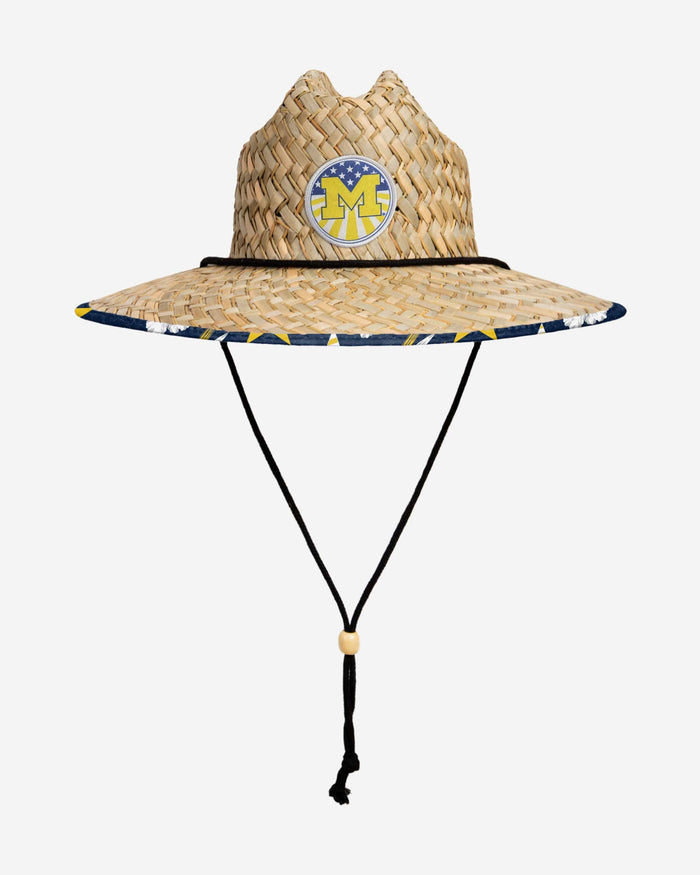 Michigan Wolverines Americana Straw Hat FOCO - FOCO.com