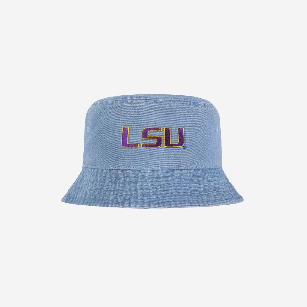 LSU Tigers Denim Bucket Hat FOCO - FOCO.com