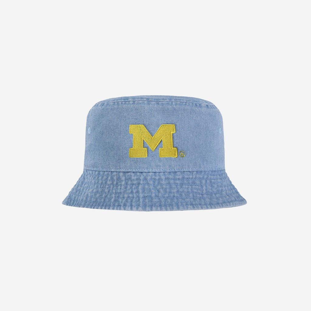 Michigan Wolverines Denim Bucket Hat FOCO - FOCO.com