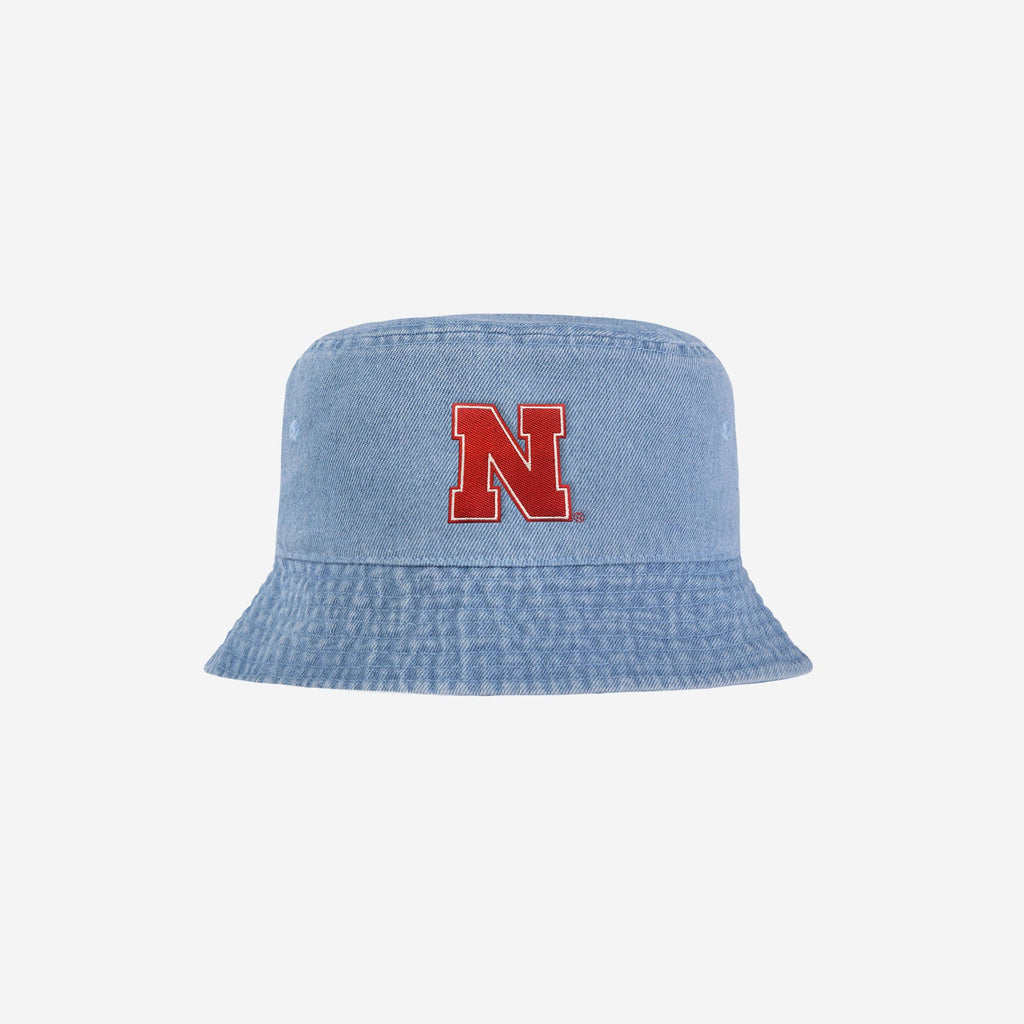 Nebraska Cornhuskers Denim Bucket Hat FOCO - FOCO.com