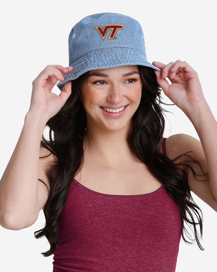 Virginia Tech Hokies Denim Bucket Hat FOCO - FOCO.com