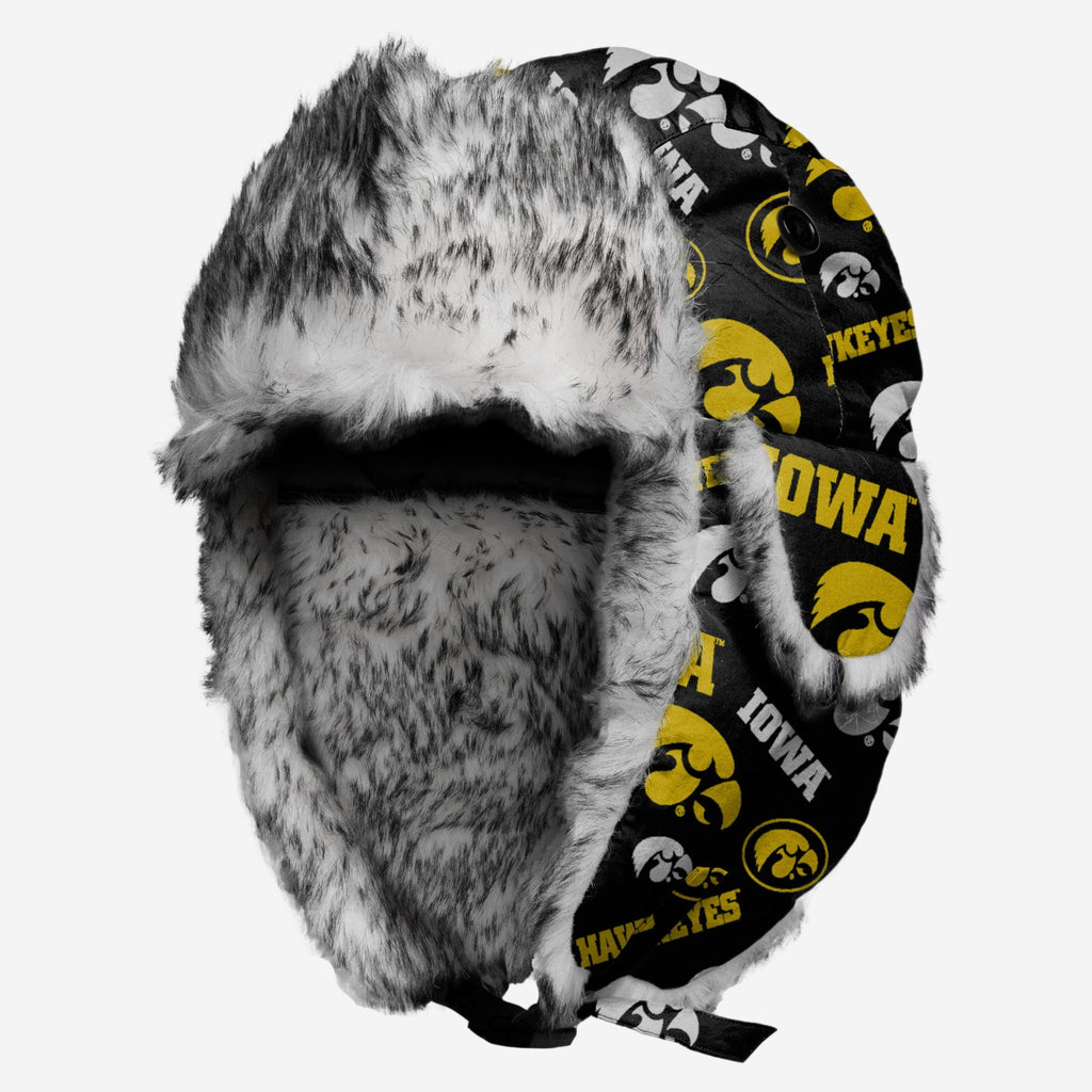 Iowa Hawkeyes NCAA Repeat Print Trapper Hat FOCO - FOCO.com