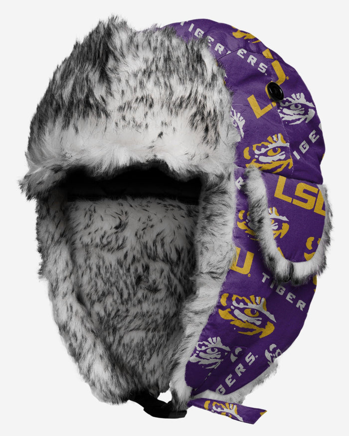 LSU Tigers NCAA Repeat Print Trapper Hat FOCO - FOCO.com