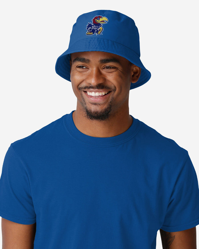Kansas Jayhawks Solid Bucket Hat FOCO - FOCO.com