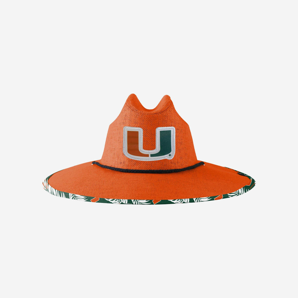 Miami Hurricanes Team Color Straw Hat FOCO - FOCO.com
