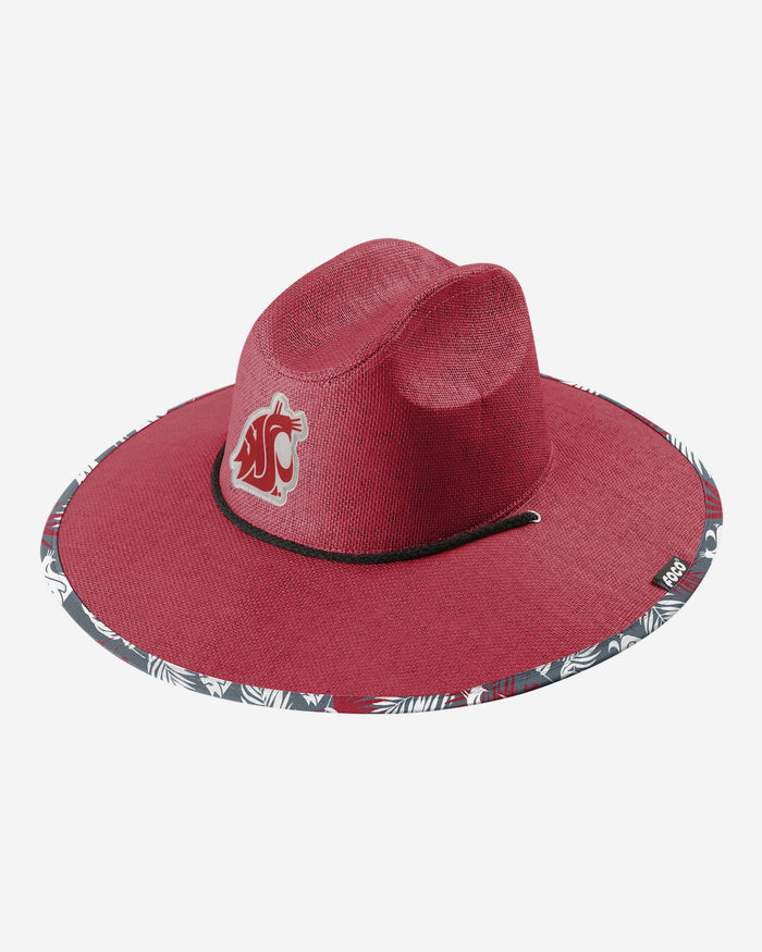 Washington State Cougars Team Color Straw Hat FOCO - FOCO.com