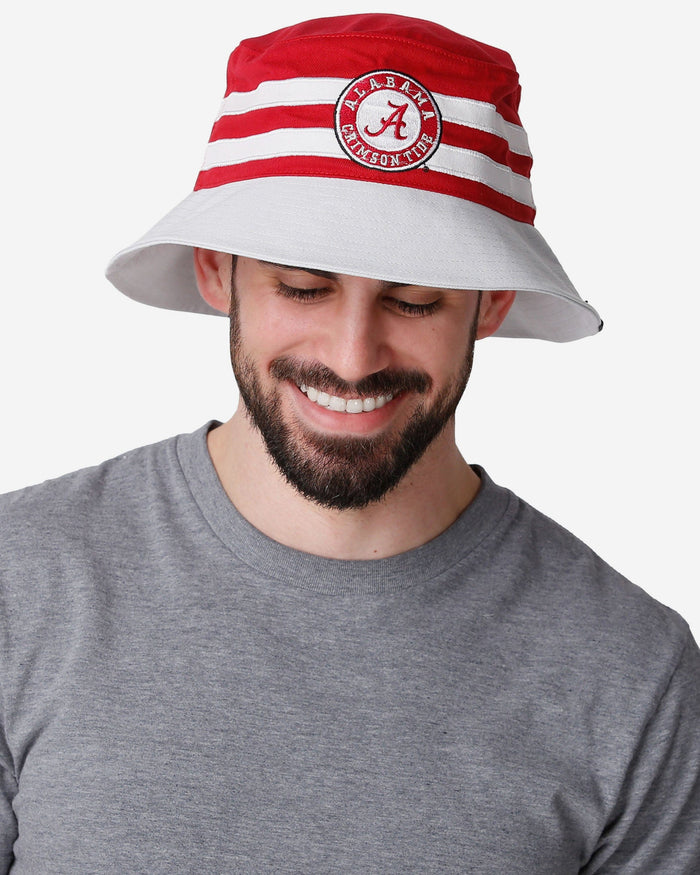 Alabama Crimson Tide Team Stripe Bucket Hat FOCO - FOCO.com