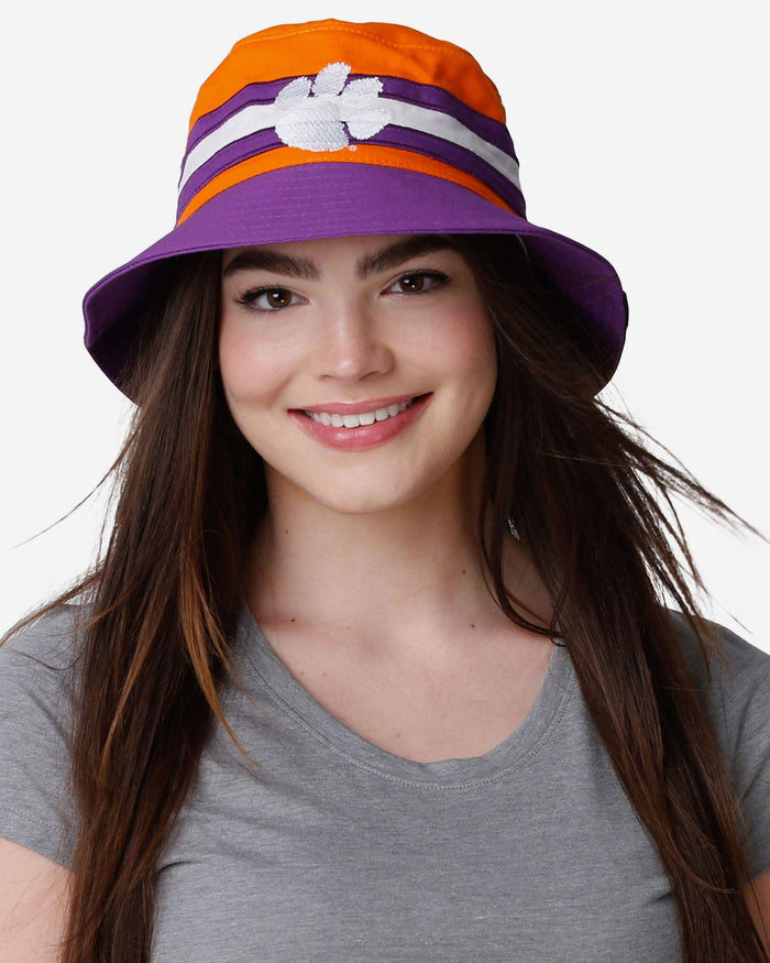 Clemson Tigers Team Stripe Bucket Hat FOCO - FOCO.com