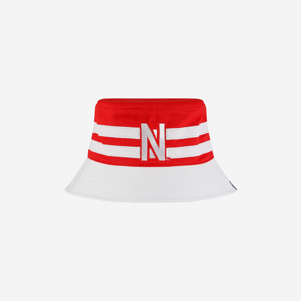 Nebraska Cornhuskers Team Stripe Bucket Hat FOCO - FOCO.com