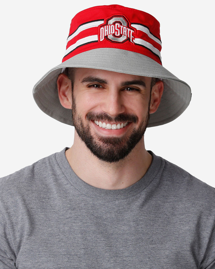 Ohio State Buckeyes Team Stripe Bucket Hat FOCO - FOCO.com