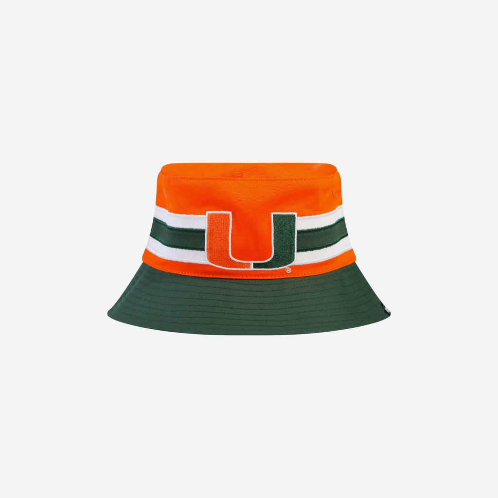 Miami Hurricanes Team Stripe Bucket Hat FOCO - FOCO.com