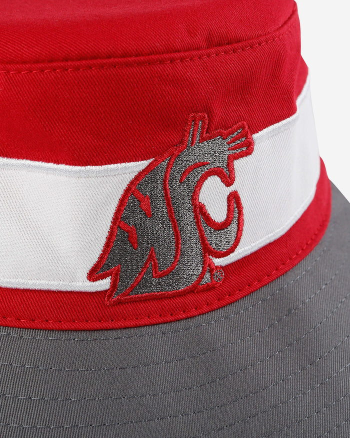Washington State Cougars Team Stripe Bucket Hat FOCO - FOCO.com