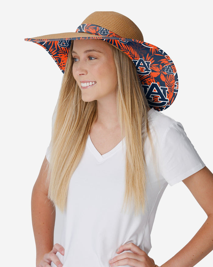Auburn Tigers Womens Floral Straw Hat FOCO - FOCO.com