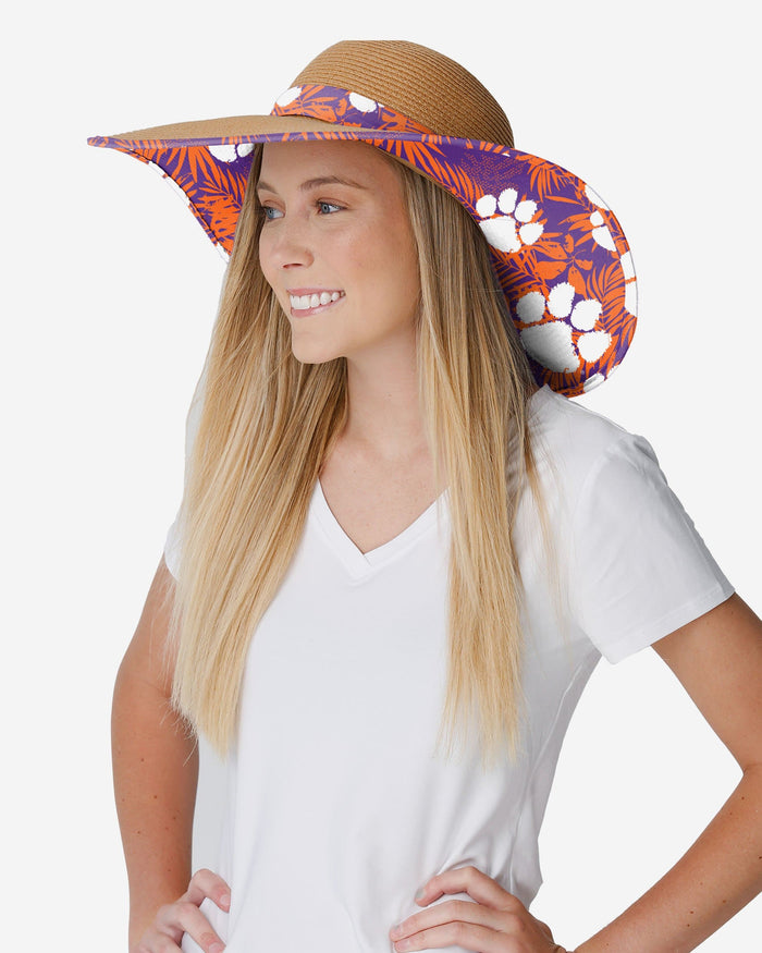 Clemson Tigers Womens Floral Straw Hat FOCO - FOCO.com