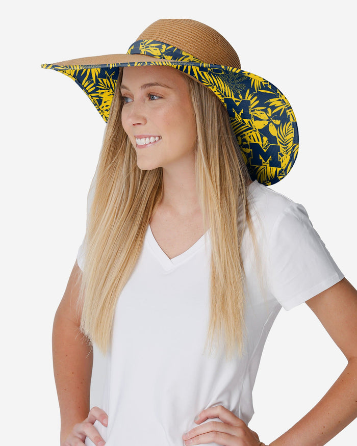 Michigan Wolverines Womens Floral Straw Hat FOCO - FOCO.com