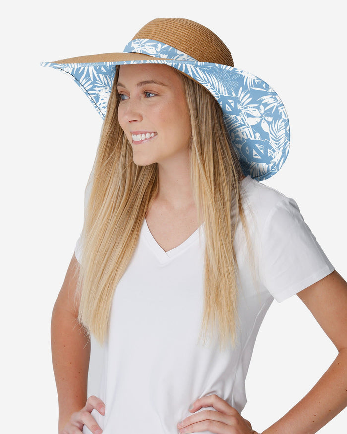 North Carolina Tar Heels Womens Floral Straw Hat FOCO - FOCO.com