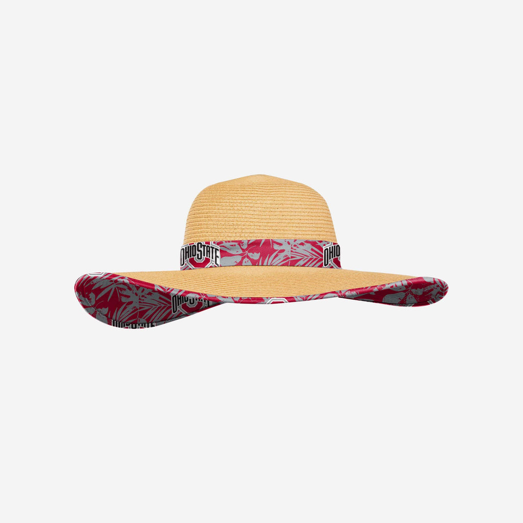 Ohio State Buckeyes Womens Floral Straw Hat FOCO - FOCO.com