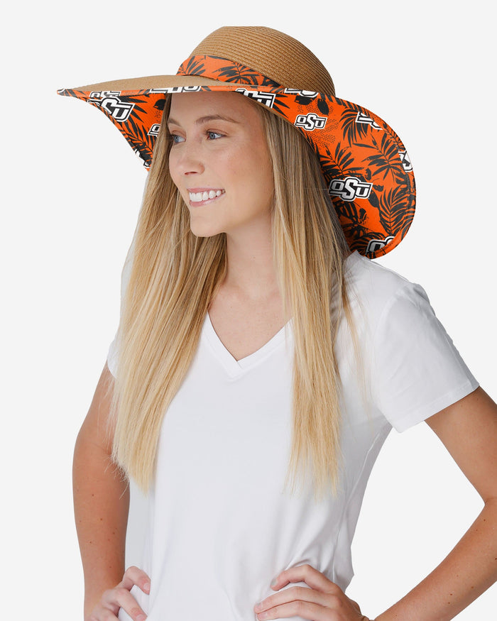 Oklahoma State Cowboys Womens Floral Straw Hat FOCO - FOCO.com