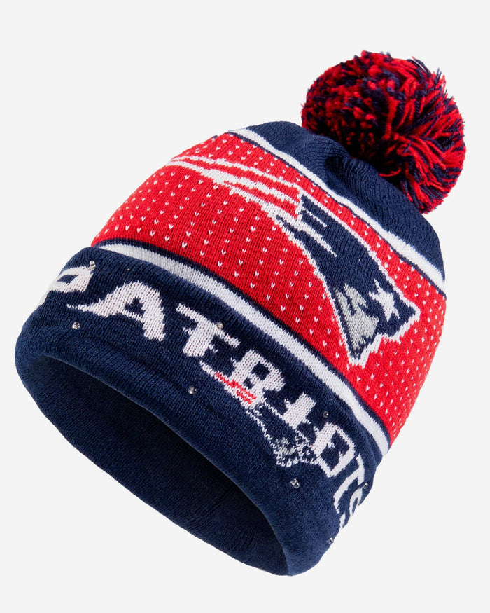 New England Patriots Big Logo Knit Light Up Beanie FOCO - FOCO.com