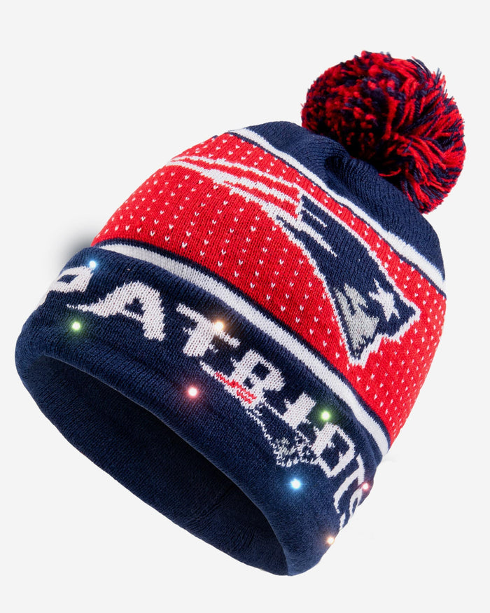 New England Patriots Big Logo Knit Light Up Beanie FOCO - FOCO.com