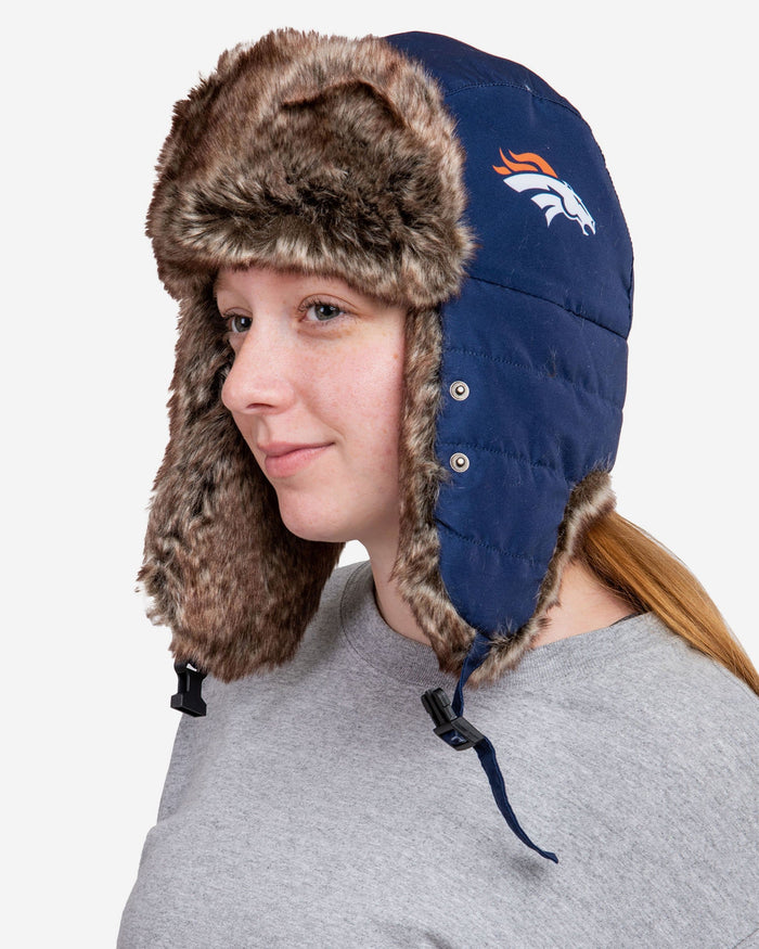 Denver Broncos Big Logo Trapper Hat With Face Cover FOCO - FOCO.com