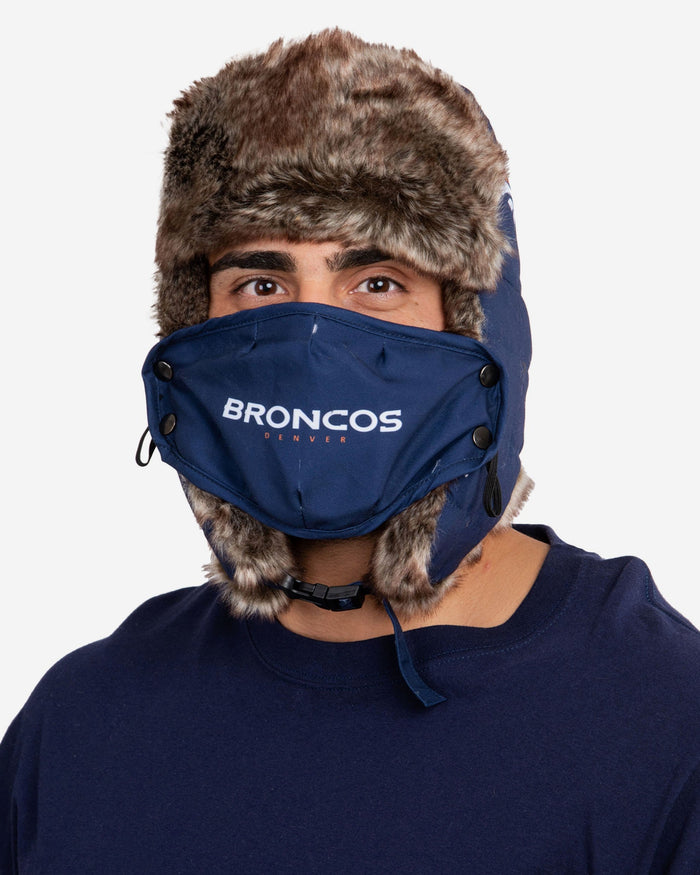 Denver Broncos Big Logo Trapper Hat With Face Cover FOCO - FOCO.com