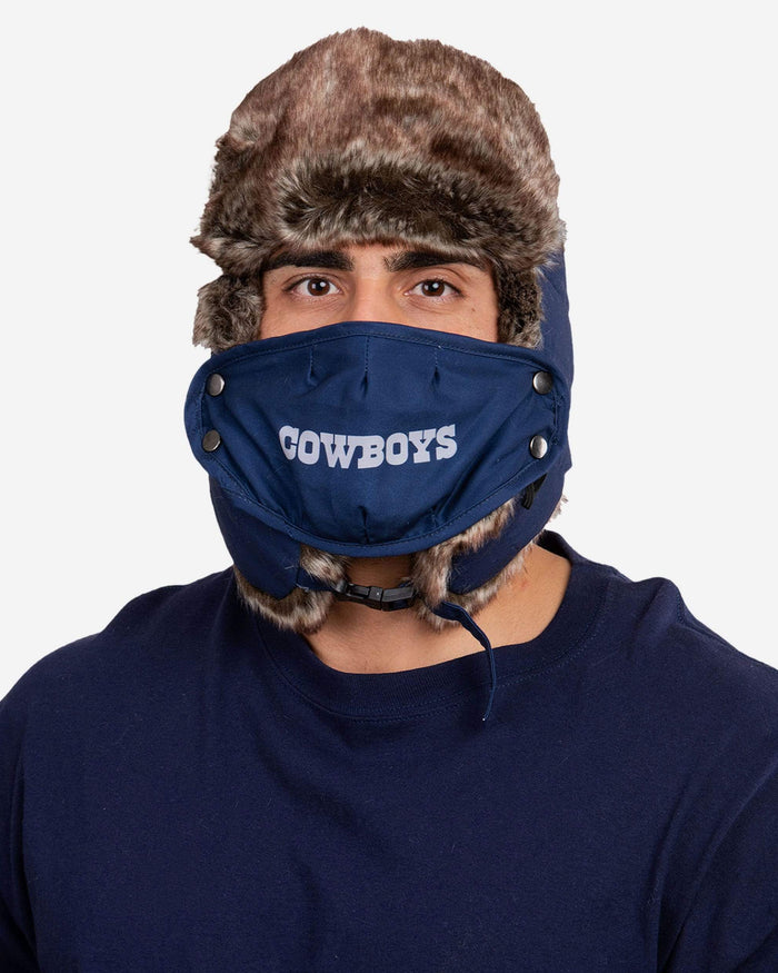 Dallas Cowboys Big Logo Trapper Hat With Face Cover FOCO - FOCO.com