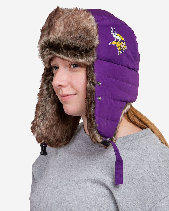 Minnesota Vikings Big Logo Trapper Hat With Face Cover FOCO - FOCO.com