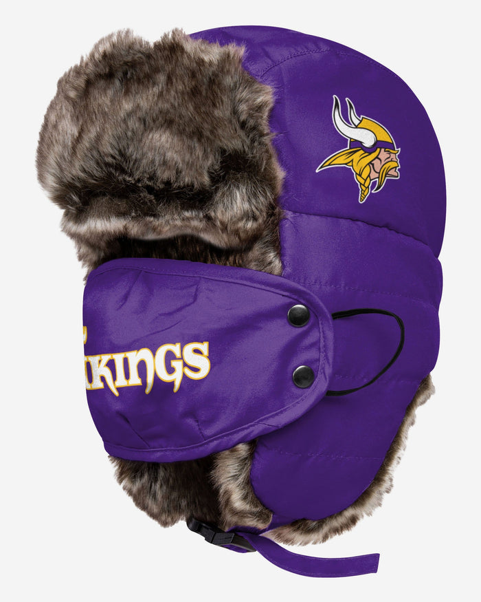 Minnesota Vikings Big Logo Trapper Hat With Face Cover FOCO - FOCO.com
