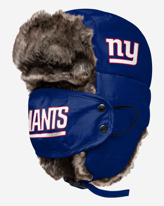 New York Giants Big Logo Trapper Hat With Face Cover FOCO - FOCO.com