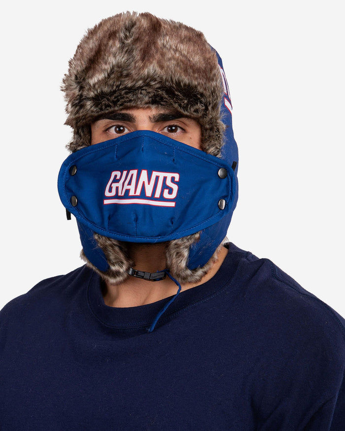 New York Giants Big Logo Trapper Hat With Face Cover FOCO - FOCO.com