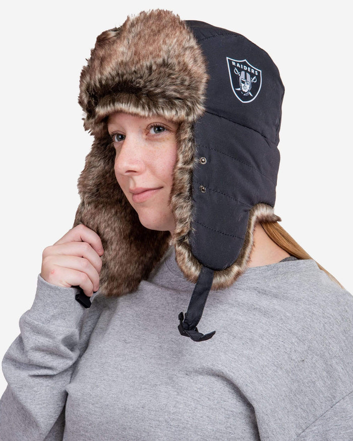 Las Vegas Raiders Big Logo Trapper Hat With Face Cover FOCO - FOCO.com