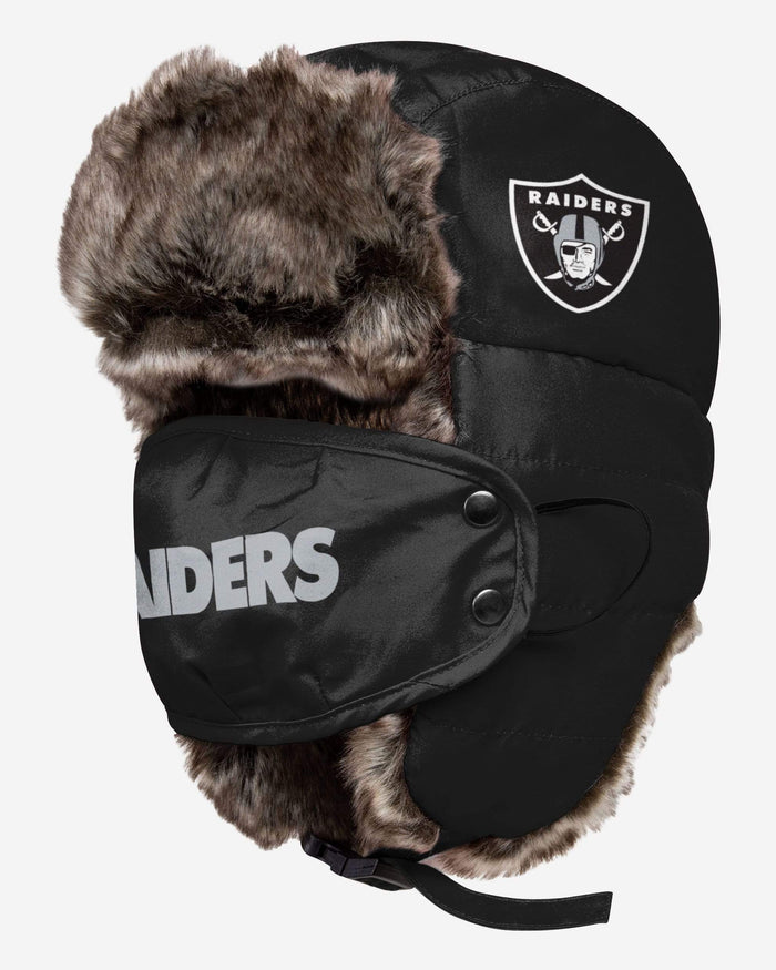 Las Vegas Raiders Big Logo Trapper Hat With Face Cover FOCO - FOCO.com