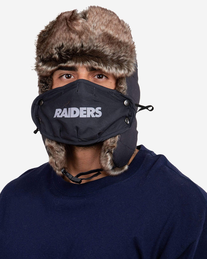 Las Vegas Raiders Big Logo Trapper Hat With Face Cover FOCO - FOCO.com