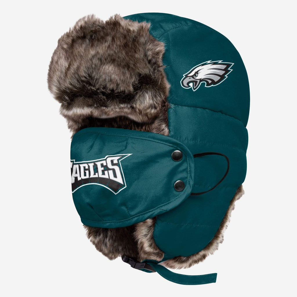 Philadelphia Eagles Big Logo Trapper Hat With Face Cover FOCO - FOCO.com