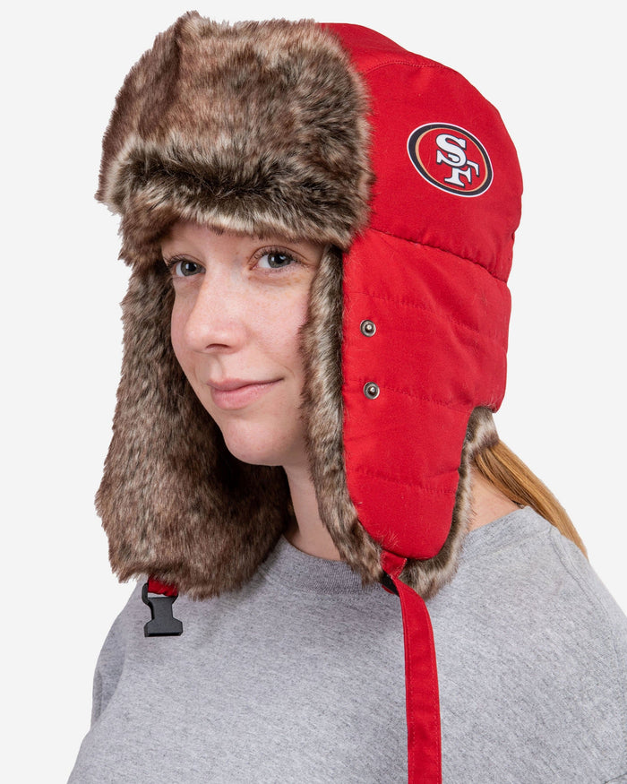 San Francisco 49ers Big Logo Trapper Hat With Face Cover FOCO - FOCO.com