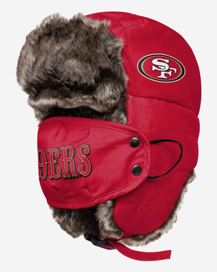 San Francisco 49ers Big Logo Trapper Hat With Face Cover FOCO - FOCO.com