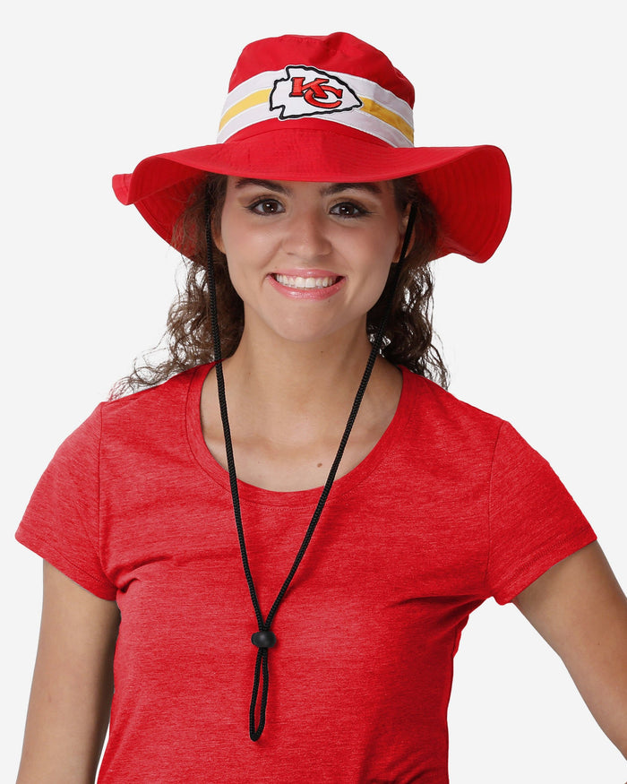 Kansas City Chiefs Team Stripe Boonie Hat FOCO - FOCO.com