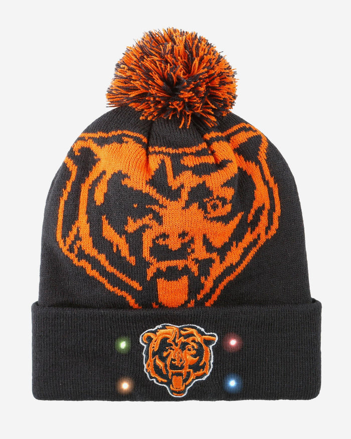 Chicago Bears Cropped Logo Light Up Knit Beanie FOCO - FOCO.com
