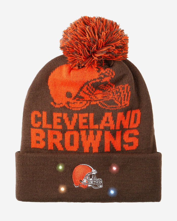 Cleveland Browns Cropped Logo Light Up Knit Beanie FOCO - FOCO.com