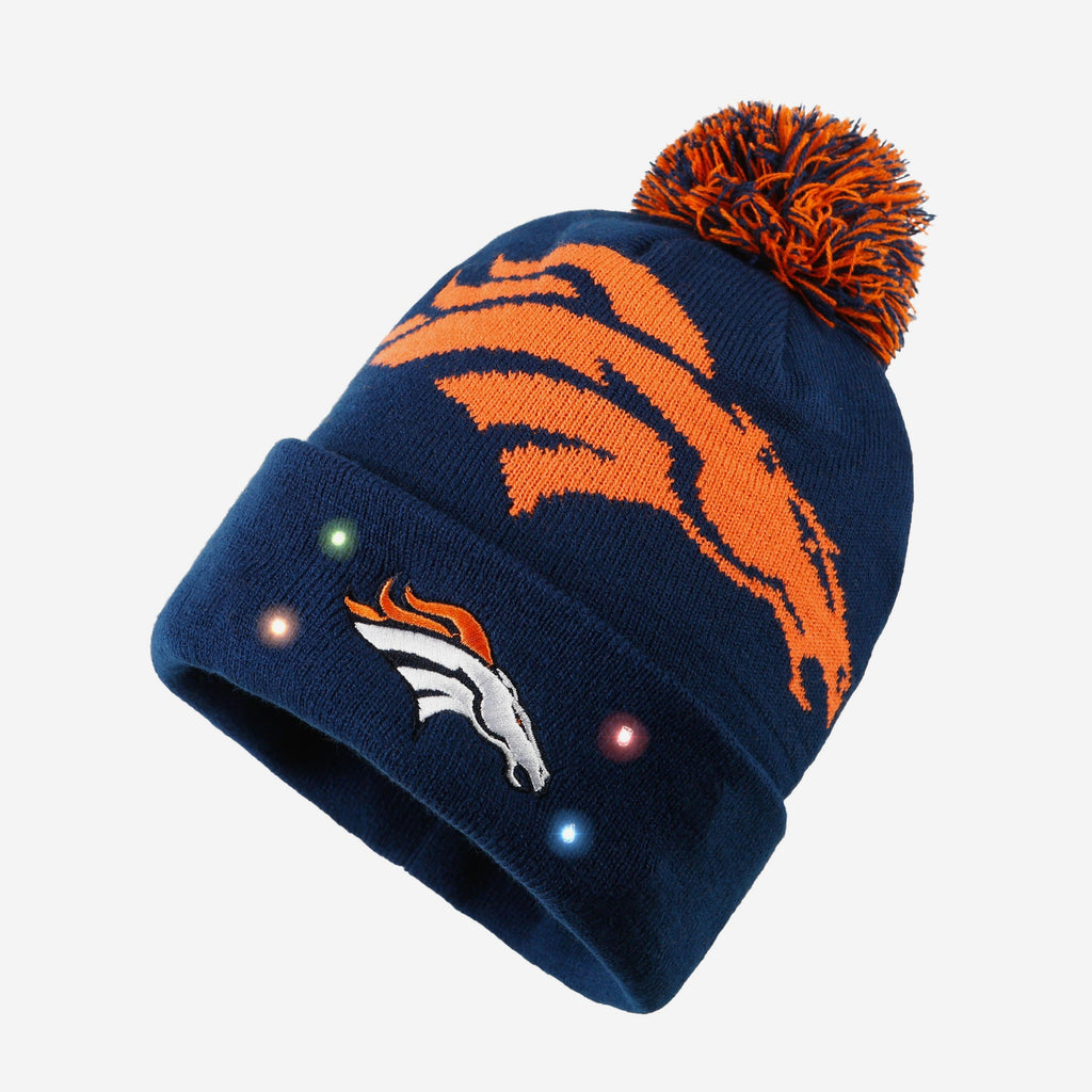 Denver Broncos Cropped Logo Light Up Knit Beanie FOCO - FOCO.com