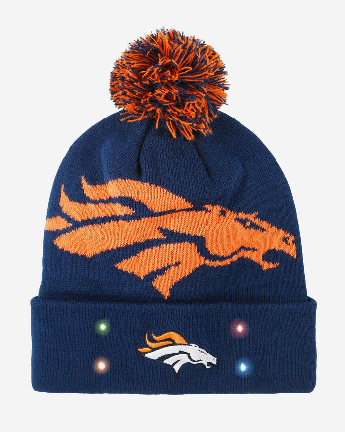Denver Broncos Cropped Logo Light Up Knit Beanie FOCO - FOCO.com
