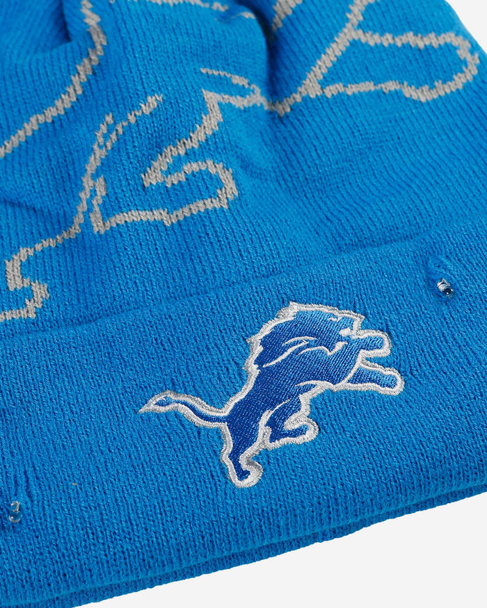 Detroit Lions Cropped Logo Light Up Knit Beanie FOCO - FOCO.com