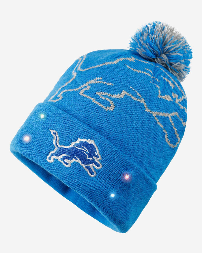 Detroit Lions Cropped Logo Light Up Knit Beanie FOCO - FOCO.com