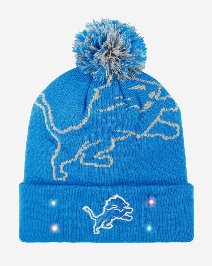 Detroit Lions Cropped Logo Light Up Knit Beanie FOCO - FOCO.com