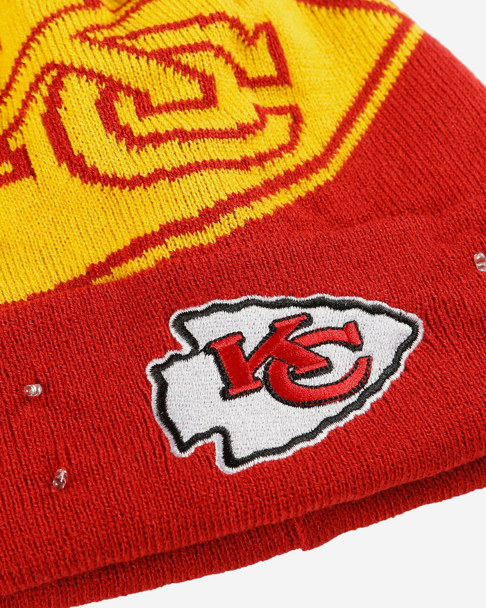 Kansas City Chiefs Cropped Logo Light Up Knit Beanie FOCO - FOCO.com