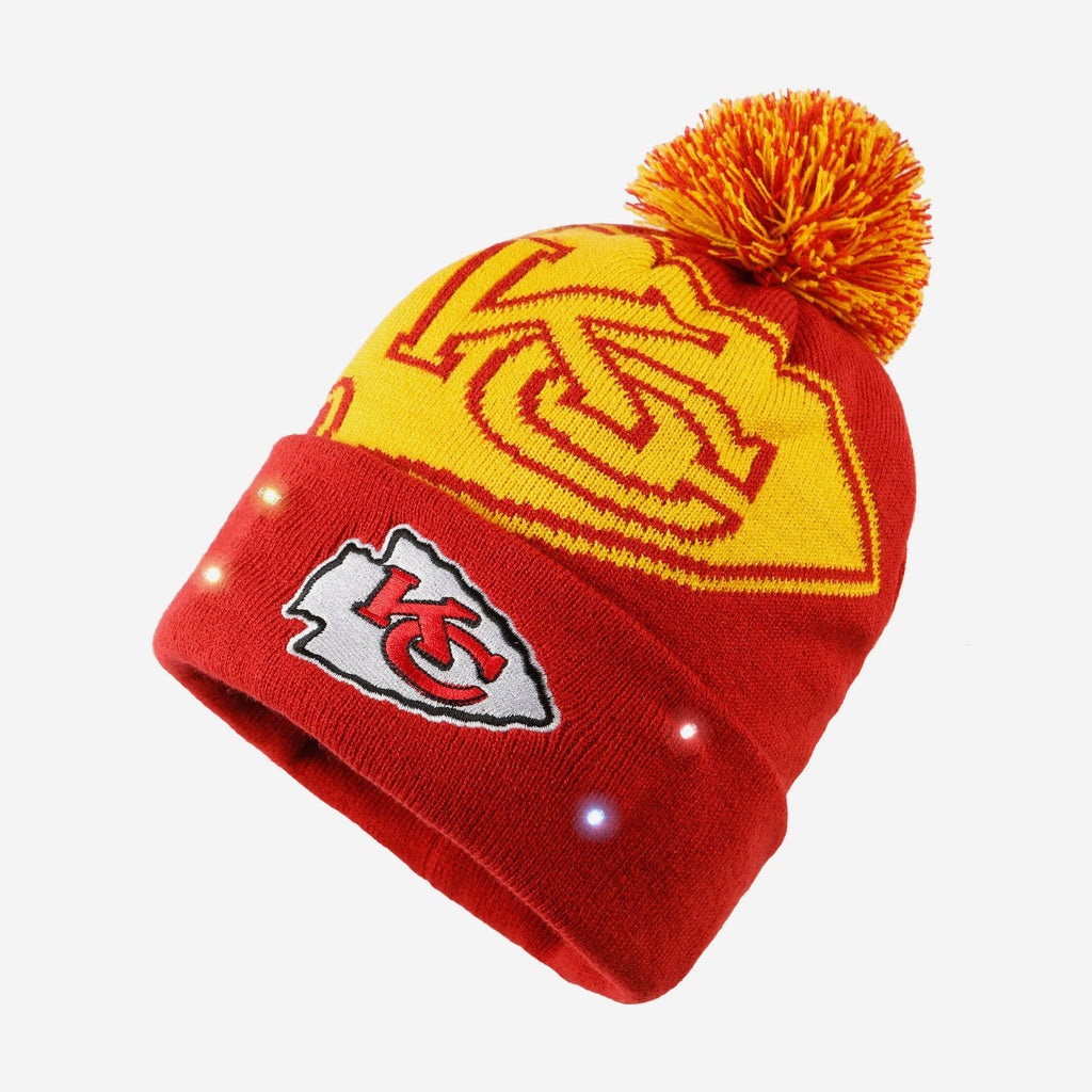 Kansas City Chiefs Cropped Logo Light Up Knit Beanie FOCO - FOCO.com