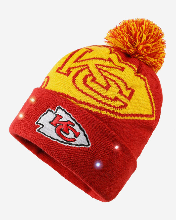 Kansas City Chiefs Cropped Logo Light Up Knit Beanie FOCO - FOCO.com